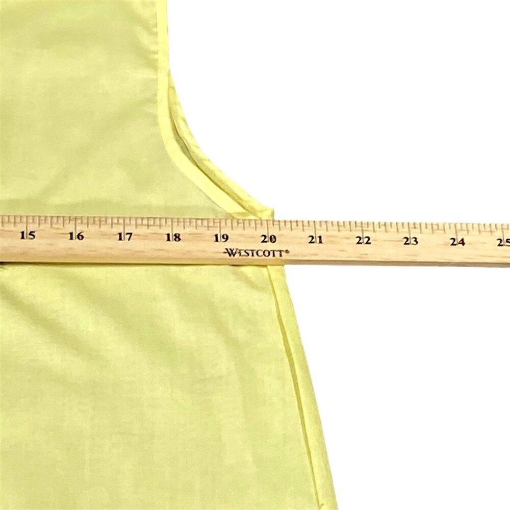 Vintage Nightgown Womens L Yellow Sleeveless Embroidery Lace Rushed Hem Modest View 5